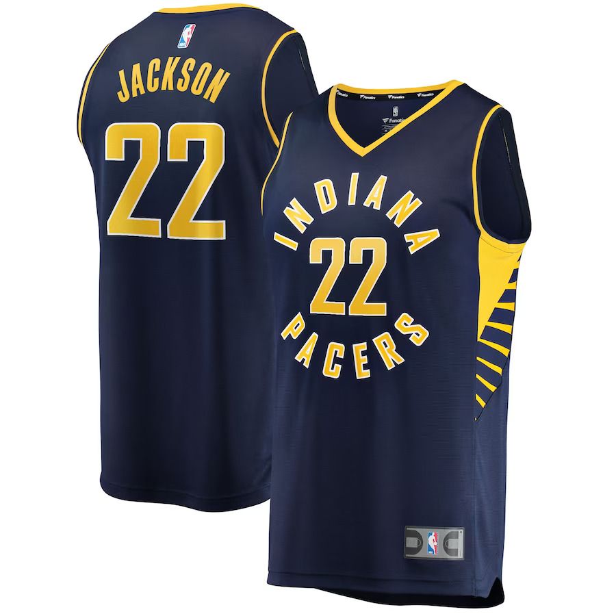 Men Indiana Pacers 22 Isaiah Jackson Fanatics Branded Navy Fast Break Replica Player NBA Jersey